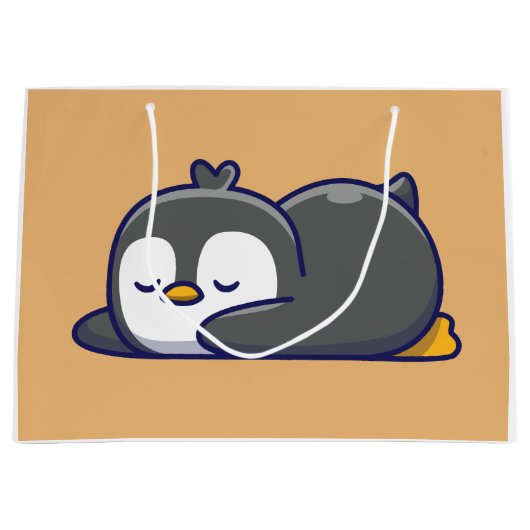 Cozy Little Penguin Nap Große Geschenktüte (Vorderseite)