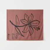 Cozy Lives Here | Warm Minimalist Botanical Wall T Wandteppich (Vorderseite (Horizontal))