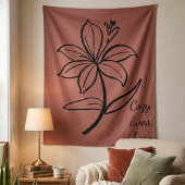 Cozy Lives Here | Warm Minimalist Botanical Wall T Wandteppich