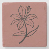 Cozy Lives Here | Warm Minimalist Stone Coaster -  Steinuntersetzer (Vorderseite)