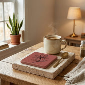 Cozy Lives Here | Warm Minimalist Stone Coaster -  Steinuntersetzer