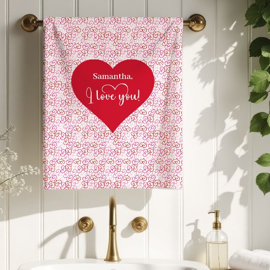Cozy Love Hearts Valentine Gift Bath Towel Badhandtuch Set