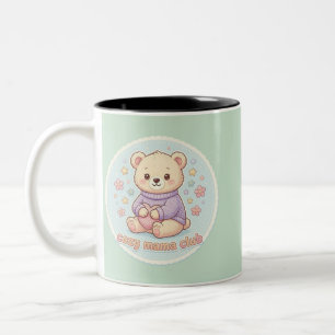 Cozy Mama Club Süßes Teddybär-Design Zweifarbige Tasse