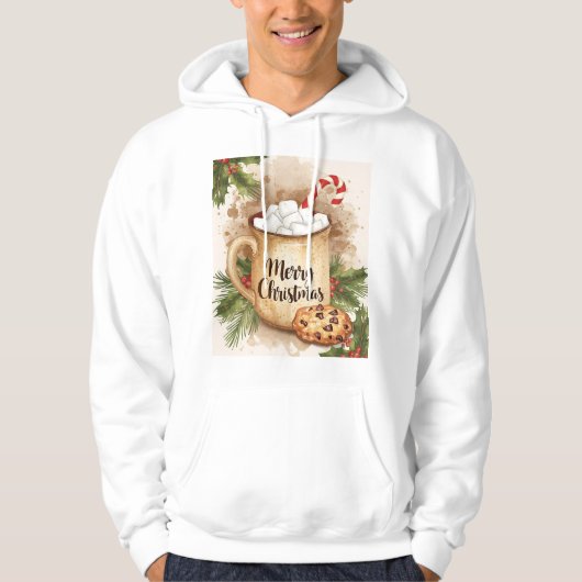 Cozy merry C\hristmas holly cookie warm festive Hoodie (Vorderseite)