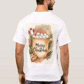 Cozy merry Christmas holly cookie cute festive T-Shirt (Rückseite)