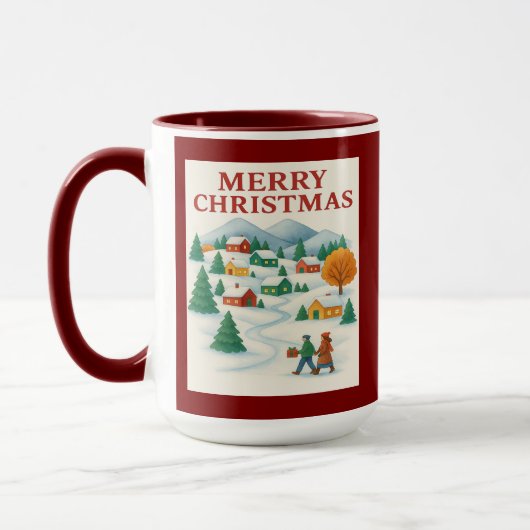 Cozy Merry Christmas Winter Village Mug Tasse (Links)