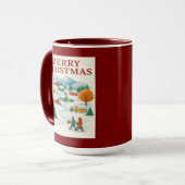 Cozy Merry Christmas Winter Village Mug Tasse (Vorderseite Links)