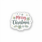 Cozy Merry Christmas Winter Wonderland Design Aufkleber (Vorderseite)