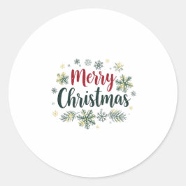 Cozy Merry Christmas Winter Wonderland Design Runder Aufkleber