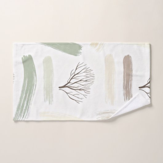 Cozy Minimal Winter Aesthetic Pattern Badhandtuch Set (Handtuch)