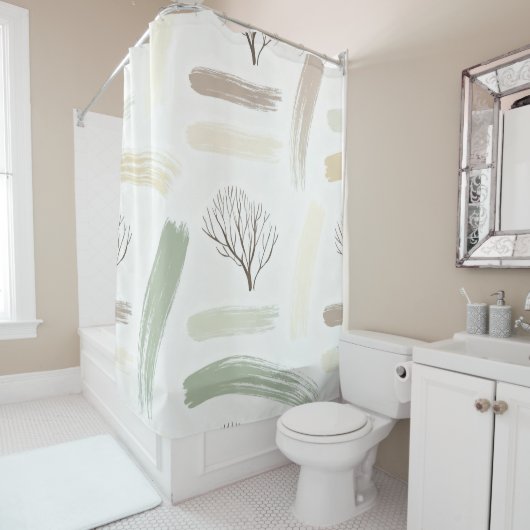 Cozy Minimal Winter Aesthetic Pattern Duschvorhang (Beispiel)