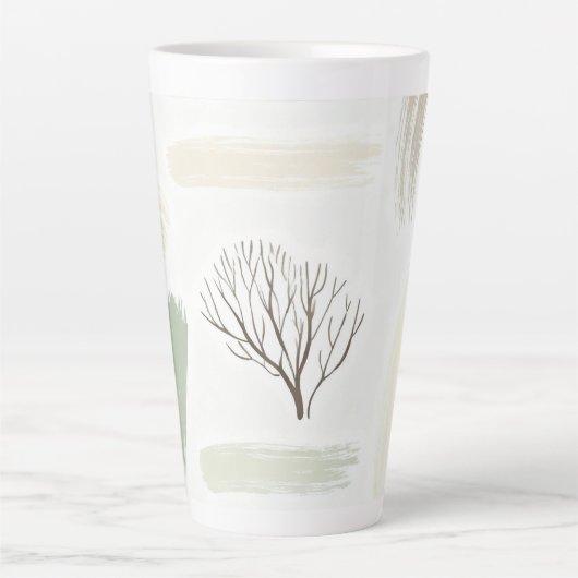 Cozy Minimal Winter Aesthetic Pattern Milchtasse (Vorderseite)