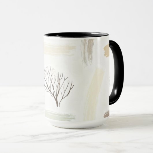 Cozy Minimal Winter Aesthetic Pattern Tasse (VorderseiteRechts)