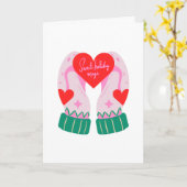 Cozy Mittens with Heart Karte (Gelbe Blume)