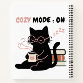 Cozy-Modus An Süße Schwarze Katze Kaffee Bücher T- (Rückseite)
