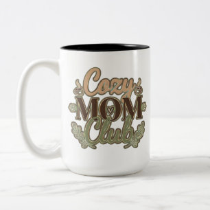 Cozy Mom Club Retro Kaffee Liebhaber Design Zweifarbige Tasse