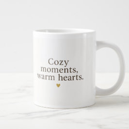 Cozy Moments, Warm Hearts | Minimalist Christmas Jumbo-Tasse