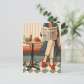 Cozy Morning Coffee and News Postkarte (Stehend Vorderseite)
