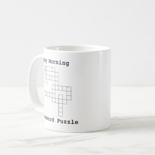 "Cozy Morning" Coffee Crossword Puzzle Kaffeetasse (Vorderseite Links)