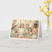 Cozy Multi-Generational Family Christmas Gathering Karte (Gelbe Blume)