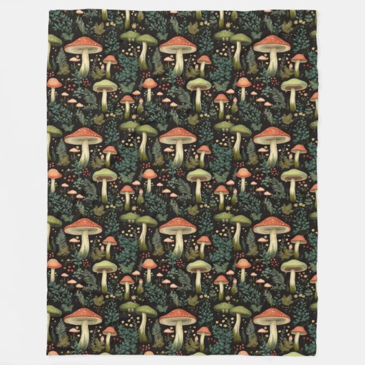 Cozy Mushroom Blanket Rustic Aesthetic & Charm Fleecedecke (Vorderseite)