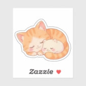 Cozy Naptime: Sleeping Cat & Hamster Aufkleber (Blatt)