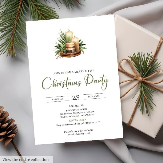 Cozy Neutral Earthy Rustic Minimalist Christmas Einladung