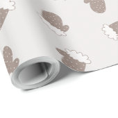 Cozy Neutral Mittens Minimalist Christmas Paper Geschenkpapier (Rolleneckpunkt)