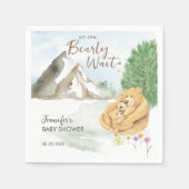 Cozy Neutral Watercolor Bear Baby Shower Serviette (Vorderseite)