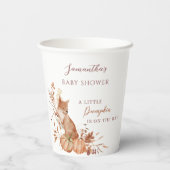 Cozy Neutral Woodland Fox Pumpkin Party Pappbecher (Rückseite)