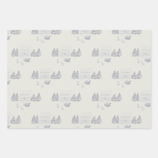 Cozy New England Christmas Home Geschenkpapier Set (Vorderseite)