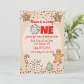 Cozy One, hot chocolate winter 1st birthday Einladung (Stehend Vorderseite)