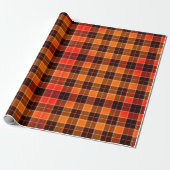 Cozy Orange & Black Karo-Weihnachtsgeschenk Geschenkpapier (Ungerollt)