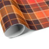 Cozy Orange & Black Karo-Weihnachtsgeschenk Geschenkpapier (Rolleneckpunkt)