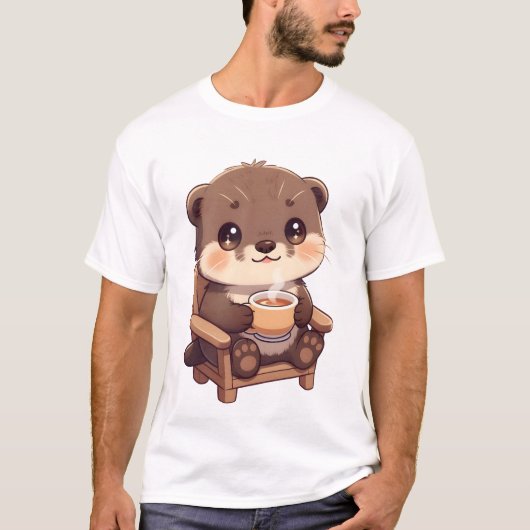 Cozy Otter Tea Moment T-Shirt (Vorderseite)