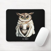 Cozy Owl with Coffee Mug Mouse Pad Mousepad (Mit Mouse)