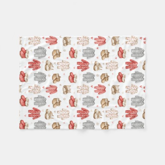 Cozy Pajamas Boho Babyshower Pattern Fleecedecke (Vorderseite (Horizontal))