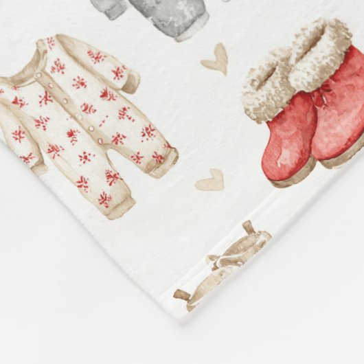 Cozy Pajamas Boho Babyshower Pattern Fleecedecke (Ecke)