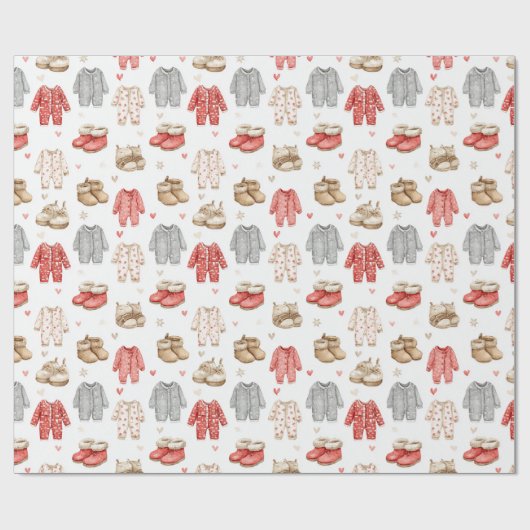 Cozy Pajamas Boho Babyshower Pattern Geschenkpapier (Flach)