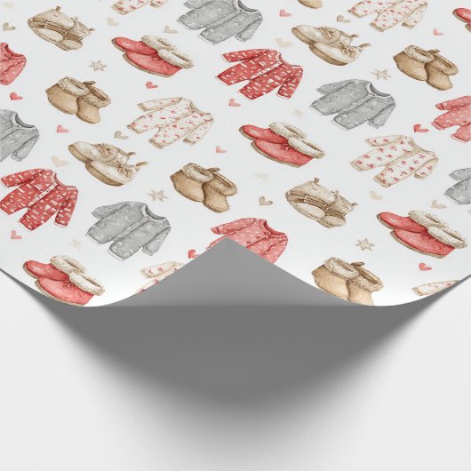 Cozy Pajamas Boho Babyshower Pattern Geschenkpapier (Ecke)