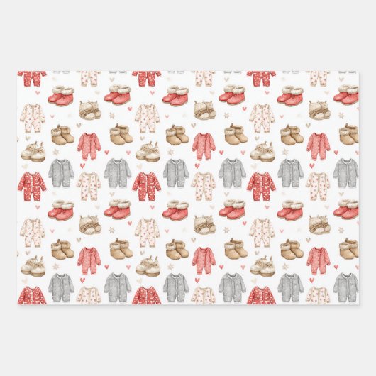 Cozy Pajamas Boho Babyshower Pattern Geschenkpapier Set (Vorderseite 3)