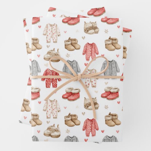 Cozy Pajamas Boho Babyshower Pattern Geschenkpapier Set (Beispiel)