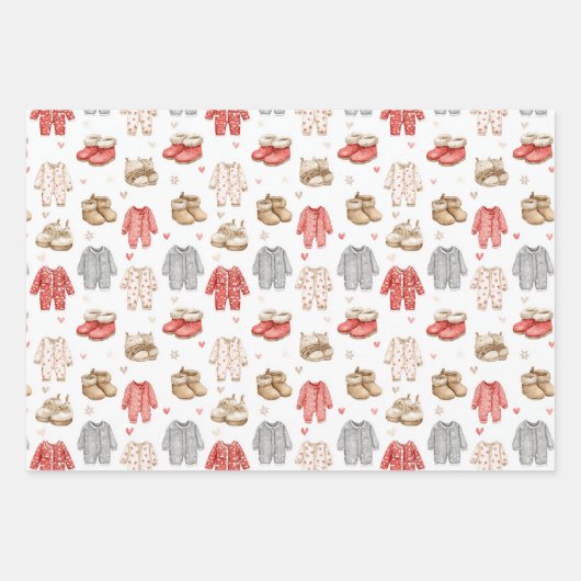 Cozy Pajamas Boho Babyshower Pattern Geschenkpapier Set (Vorderseite)