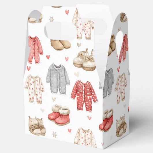Cozy Pajamas Boho Babyshower Pattern Geschenkschachtel (Geöffnet)