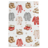 Cozy Pajamas Boho Babyshower Pattern Mittlere Geschenktüte (Rückseite)