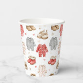 Cozy Pajamas Boho Babyshower Pattern Pappbecher (Rückseite)