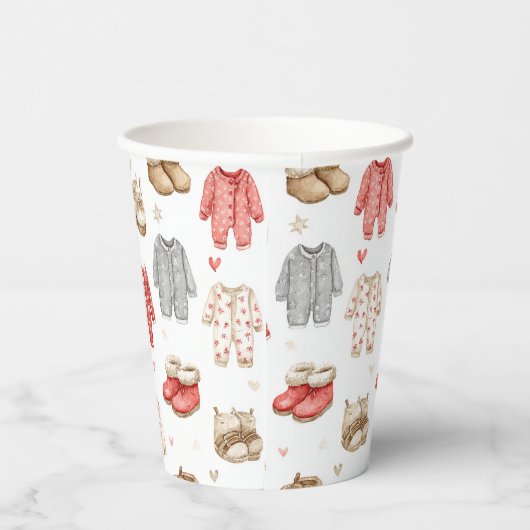 Cozy Pajamas Boho Babyshower Pattern Pappbecher (Rechts)