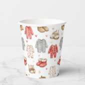 Cozy Pajamas Boho Babyshower Pattern Pappbecher (Vorderseite)