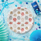 Cozy Pajamas Boho Babyshower Pattern Pappteller (Party)