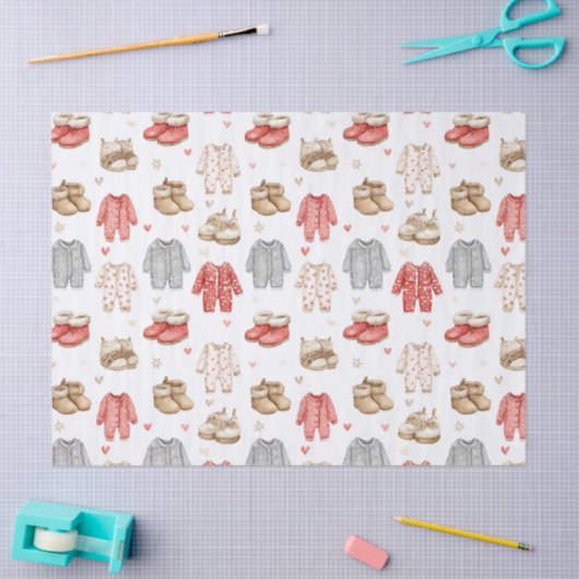 Cozy Pajamas Boho Babyshower Pattern Seidenpapier (Basteln)